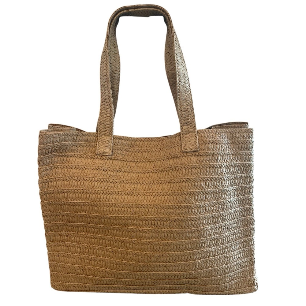 NWT Urban Expressions Tan Woven Bag/Purse With Pearls "Stay Salty" Beach Vacay - Picture 3 of 7